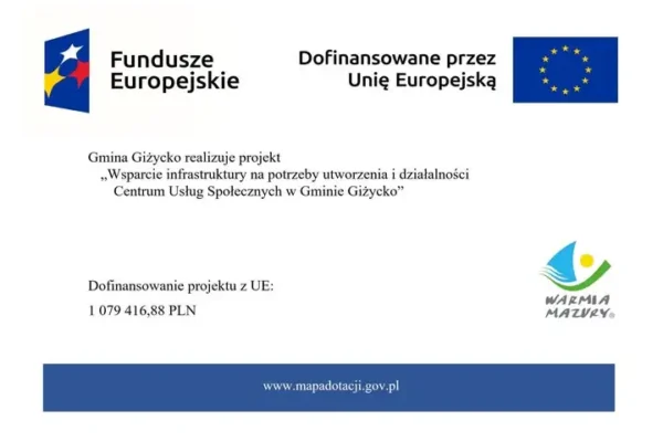 Gmina Giżycko z unijnym wsparciem na Centrum Usług Społecznych w Wilkasach