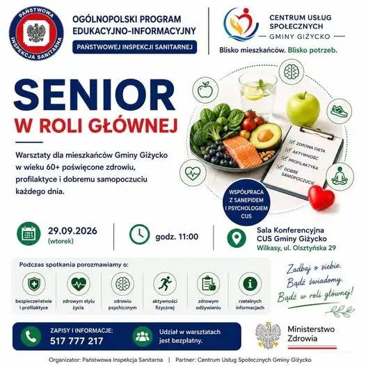 Warsztaty o zdrowiu seniorów w Wilkasach – ostatnie wolne miejsca