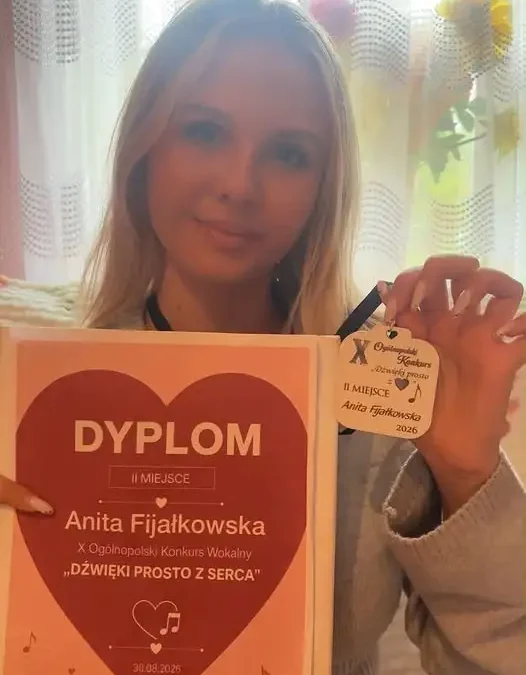 Anita Fijałkowska zdobyła II miejsce w konkursie wokalnym