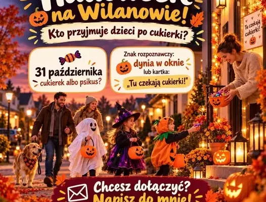 Wilanów szykuje się na Halloween. Dynia w oknie oznaczy domy z cukierkami