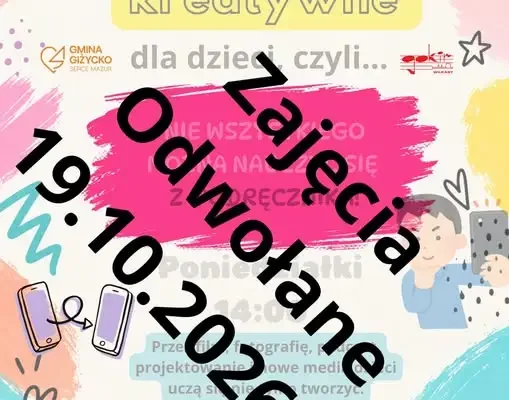 Warsztaty kreatywne dla dzieci w Wilkasach odwołane – nowy termin 26 października