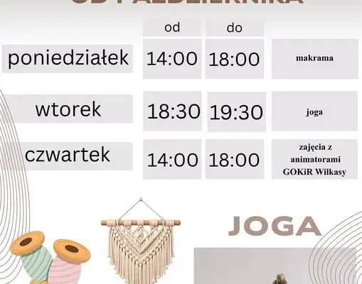 Świetlica w Gajewie zaprasza na zajęcia – makrama, malowanie i joga