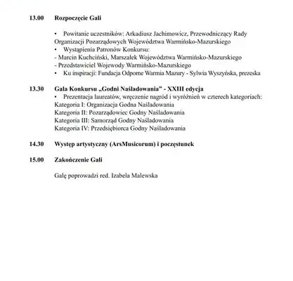Gala Konkursu „Godni Naśladowania” w Olsztynie – zaproszenie dla organizacji pozarządowych