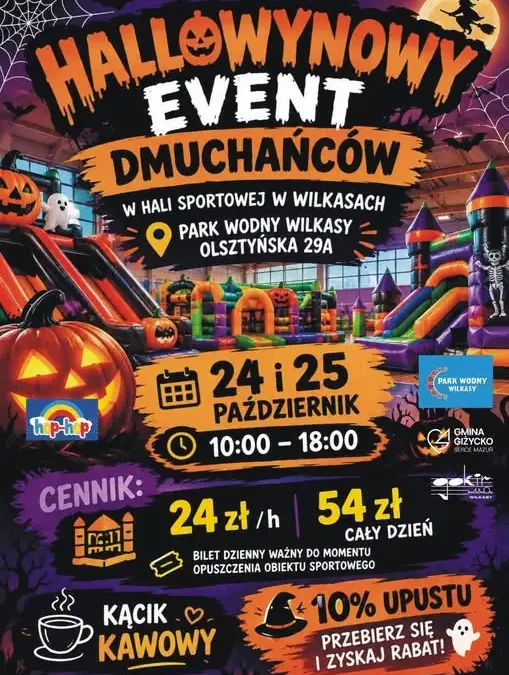 Halloweenowy event dmuchańców w Parku Wodnym Wilkasy – ostatni dzień!