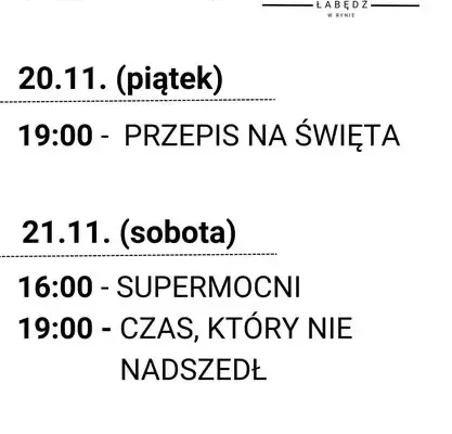 Listopadowy weekend kinowy w Kinie Łabędź w Rynie – znamy repertuar