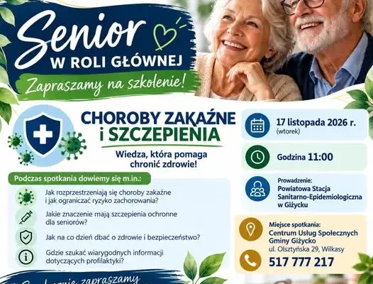 Seniorzy z gminy Giżycko dowiedzą się, jak chronić zdrowie przed chorobami zakaźnymi