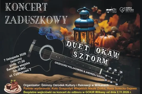 Koncert Zaduszkowy w Gajewie – Duet OKAW Sztorm wystąpi 7 listopada