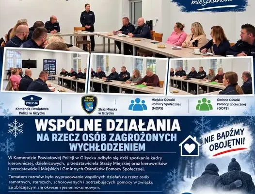 Giżycko: policja, straż miejska i ośrodki pomocy społecznej łączą siły przed zimą